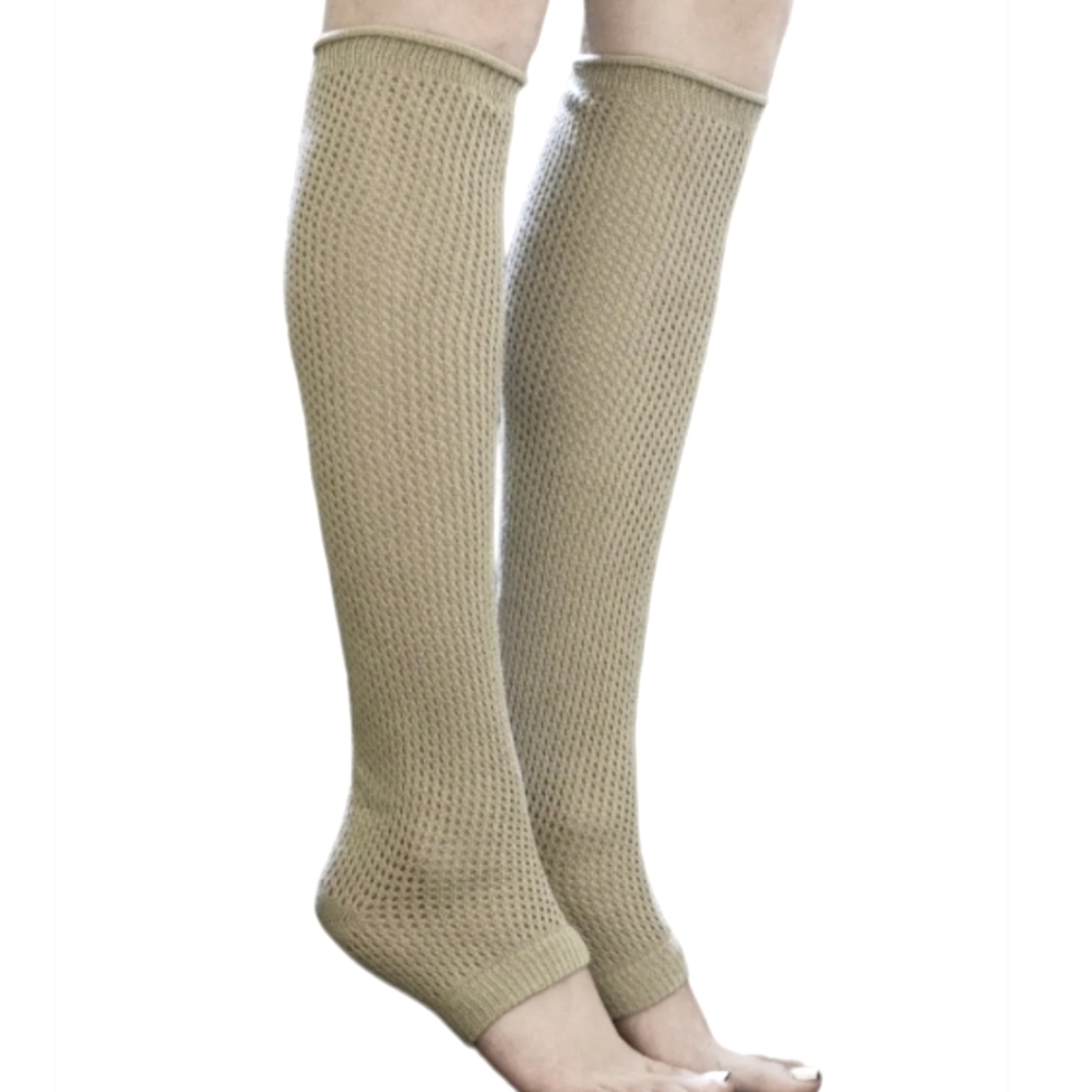 Dance style leg warmer socks light brown, new in packaging